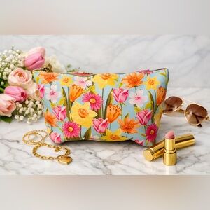 Floral Cosmetic Pouch | Spring Makeup Bag | Travel Organizer